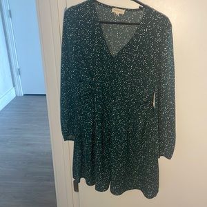 Promesa Long sleeve green with white polka dot dress!